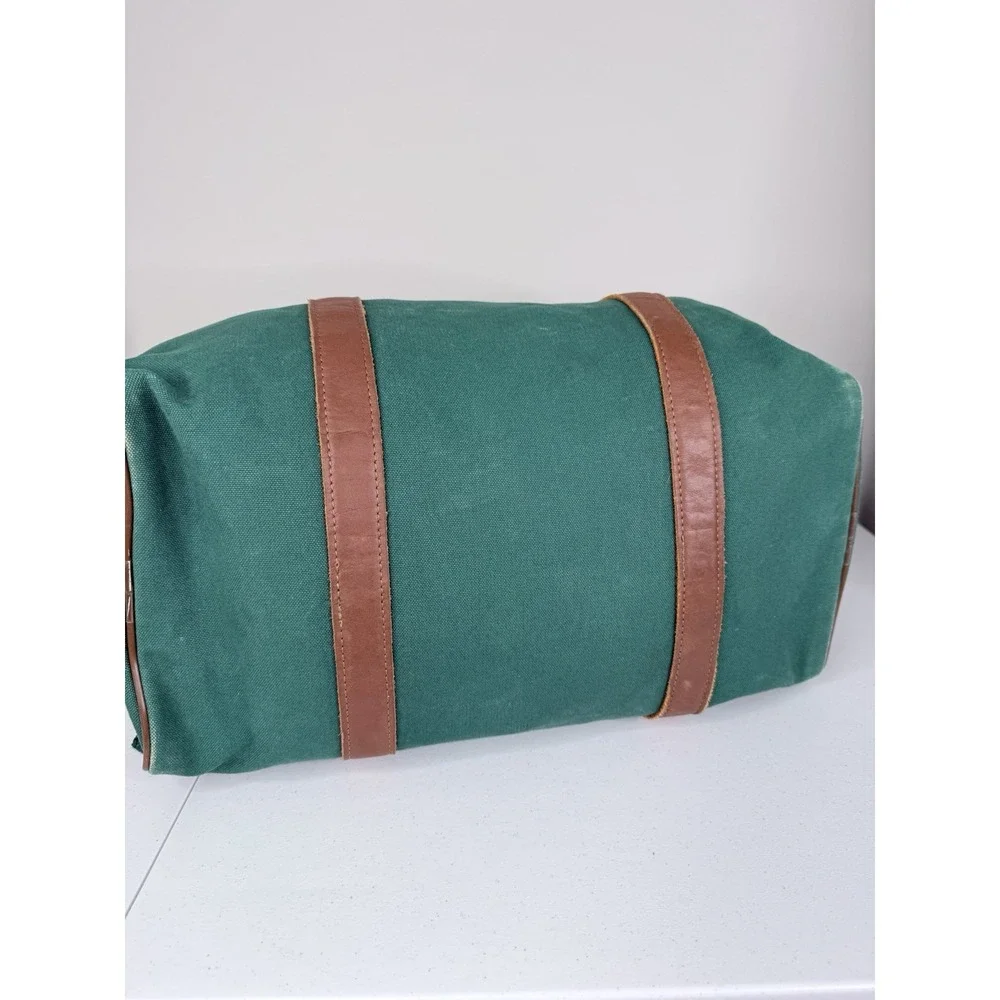 Vintage The Ocean Course Kiawah Island Green Canvas Leather Golf Duffle Bag